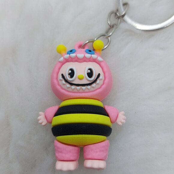 2/$19  Labubu bee outfit pink keychain - Picture 1 of 7